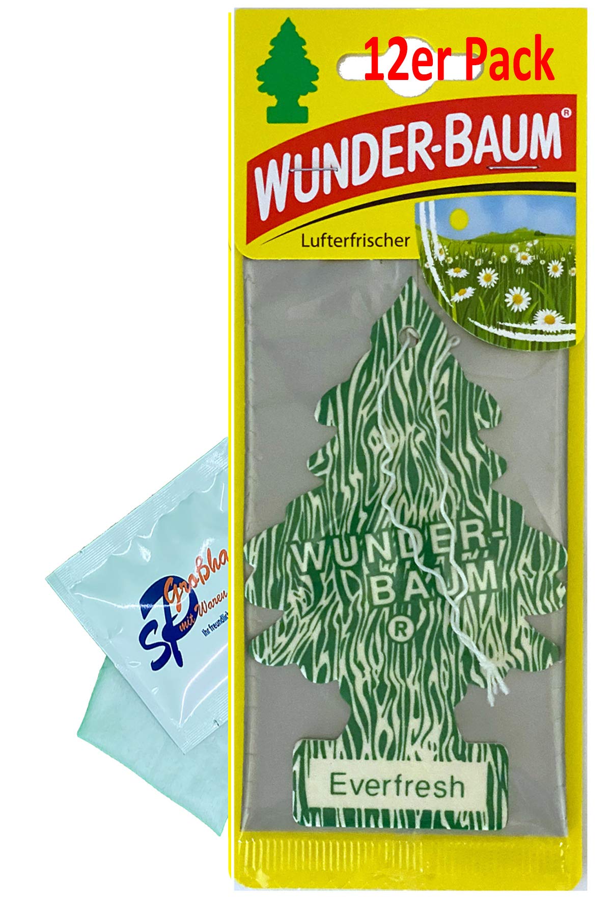  12 Stück Everfresh Wunder-Baum Lufterfrischer für Haus und Büro -natürliches Parfüm-, Familien, Apartments
| 12 Stück E