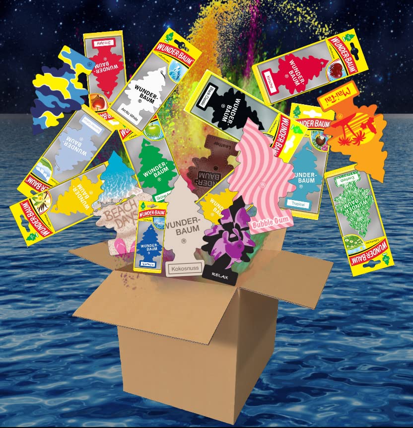 Wunder-Baum Autoduft Lufterfrischer Duftbaum Düfte + Stift für Auto - Light-Tribe Duft_Mix, 5 Stück