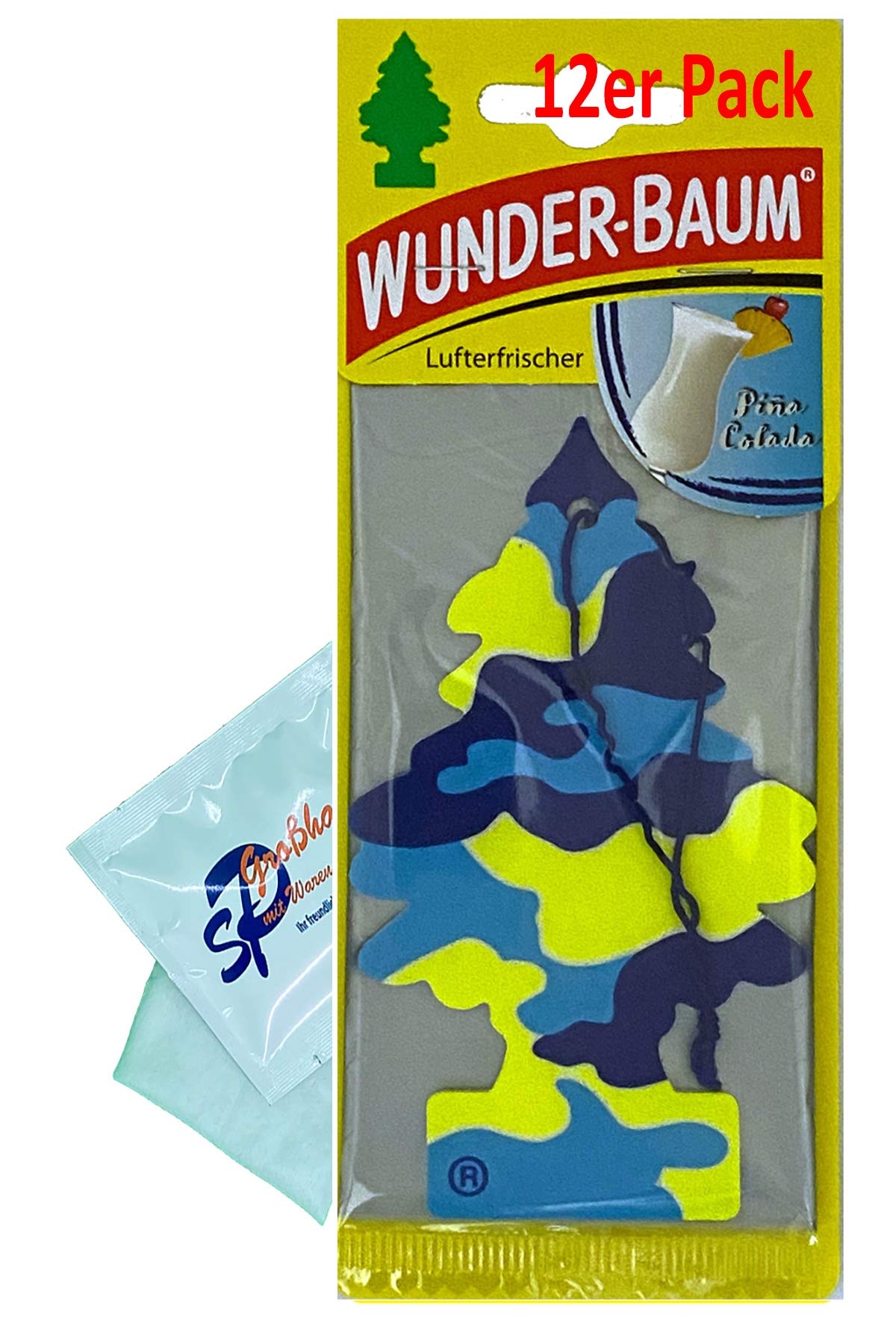  12 Stück Pina Colada Wunder-Baum Lufterfrischer Duftbaum für das Hause inkl. Glasreinigungstuch
| 12 Stück Pina Colada 